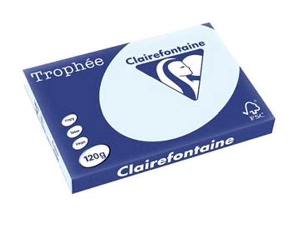 Een Clairefontaine Trophée Pastel, gekleurd papier, A3, 120 g, 250 vel, azuurblauw koop je bij best4office