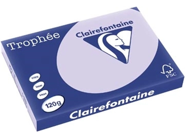 Een Clairefontaine Trophée Pastel, gekleurd papier, A3, 120 g, 250 vel, lila koop je bij best4office