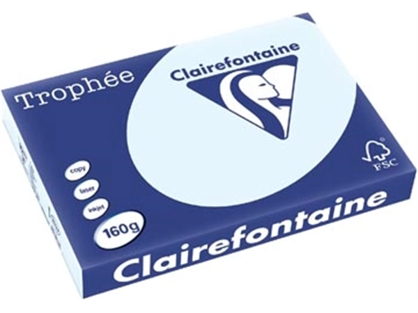 Een Clairefontaine Trophée Pastel, gekleurd papier, A3, 160 g, 250 vel, azuurblauw koop je bij best4office