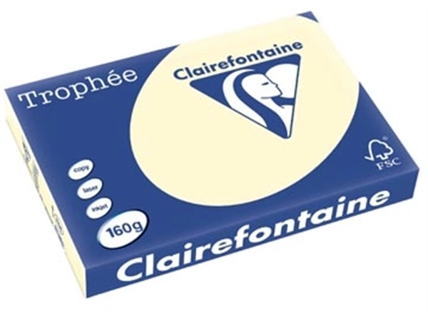 Een Clairefontaine Trophée Pastel, gekleurd papier, A3, 160 g, 250 vel, crème koop je bij best4office