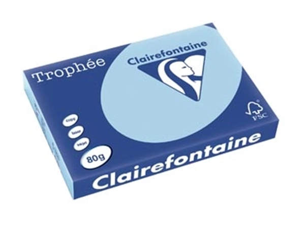 Een Clairefontaine Trophée Pastel, gekleurd papier, A3, 80 g, 500 vel, blauw koop je bij best4office