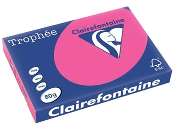 Een Clairefontaine Trophée Pastel, gekleurd papier, A3, 80 g, 500 vel, fluo roze koop je bij best4office