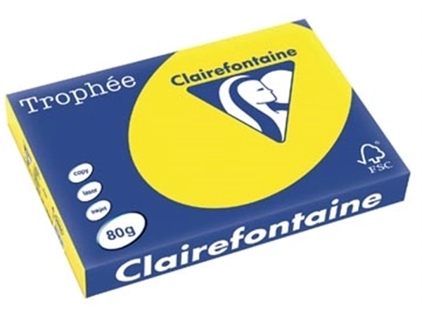 Een Clairefontaine Trophée Pastel, gekleurd papier, A3, 80 g, 500 vel, fluogeel koop je bij best4office