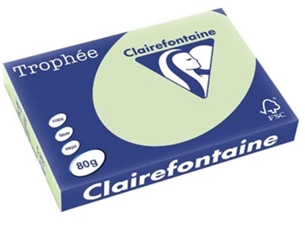 Een Clairefontaine Trophée Pastel, gekleurd papier, A3, 80 g, 500 vel, golfgroen koop je bij best4office