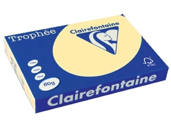 Een Clairefontaine Trophée Pastel, gekleurd papier, A3, 80 g, 500 vel, kanariegeel koop je bij best4office