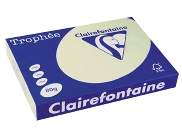 Een Clairefontaine Trophée Pastel, gekleurd papier, A3, 80 g, 500 vel, lichtgroen koop je bij best4office