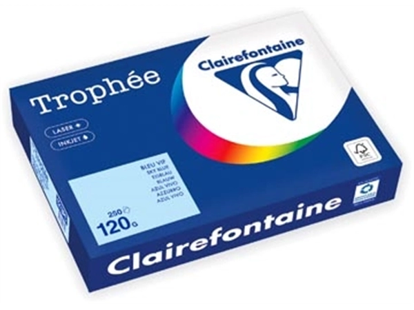 Een Clairefontaine Trophée Pastel, gekleurd papier, A4, 120 g, 250 vel, blauw koop je bij best4office