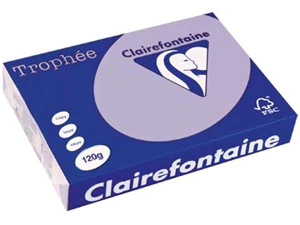 Een Clairefontaine Trophée Pastel, gekleurd papier, A4, 120 g, 250 vel, lila koop je bij best4office