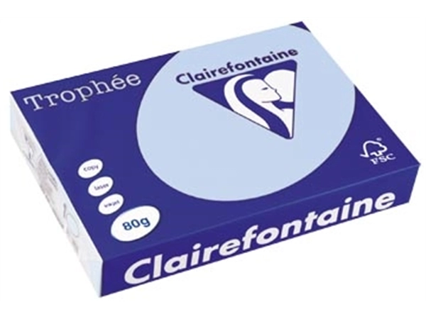 Een Clairefontaine Trophée gekleurd papier, A4, 80 g, 500 vel, blauw koop je bij best4office