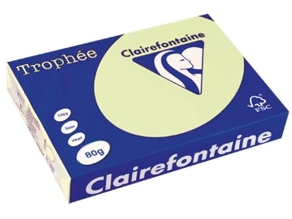 Een Clairefontaine Trophée gekleurd papier, A4, 80 g, 500 vel, lichtgroen koop je bij best4office