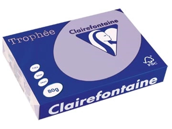 Een Clairefontaine Trophée gekleurd papier, A4, 80 g, 500 vel, lila koop je bij best4office