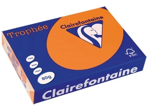 Een Clairefontaine Trophée gekleurd papier, A4, 80 g, 500 vel, oranje koop je bij best4office