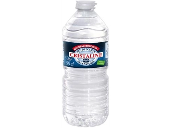 Een Cristaline plat water, fles van 50 cl, pak van 24 stuks koop je bij Muys Kantoor & Kado