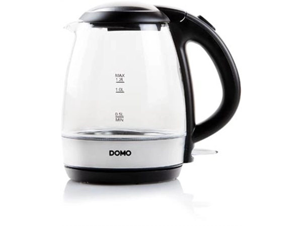 Een Domo waterkoker uit glas en RVS, 1,2 l, 2200 W koop je bij Muys Kantoor & Kado