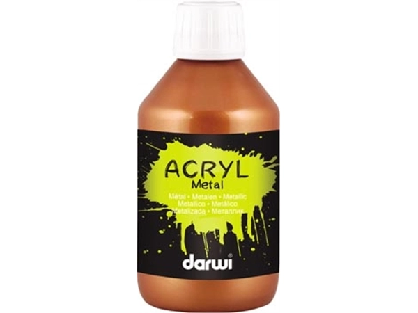 Een Darwi acrylverf Metal effect, flacon van 250 ml, brons koop je bij best4office