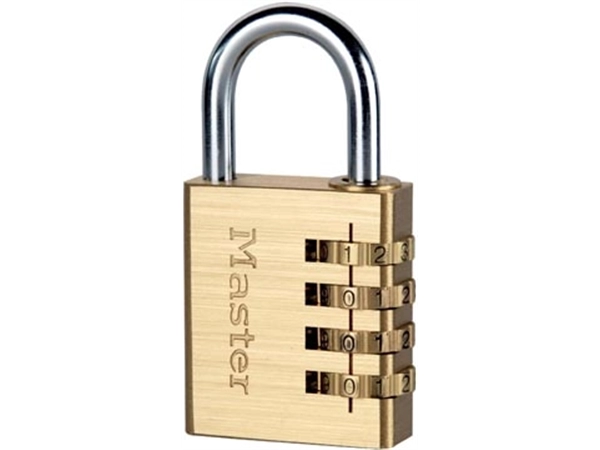 Een De Raat Master Lock hangslot met combinatieslot, model 604EURD koop je bij Muys Kantoor & Kado