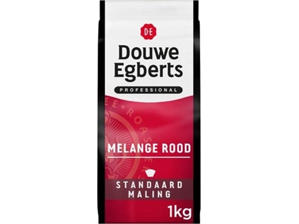 Een Douwe Egberts gemalen koffie Melange Rood, standaard, pak van 1 kg koop je bij Muys Kantoor & Kado