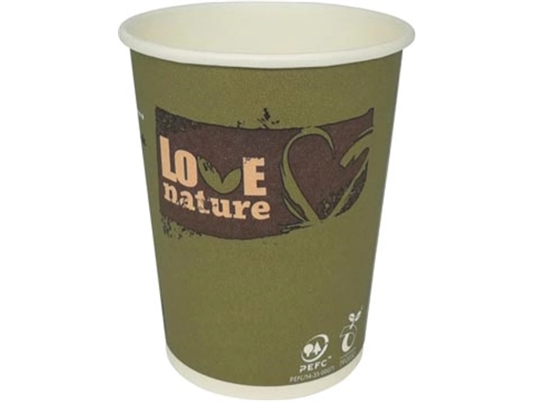 Een Drinkbeker uit karton Love Nature, 200 ml, pak van 50 stuks koop je bij best4office