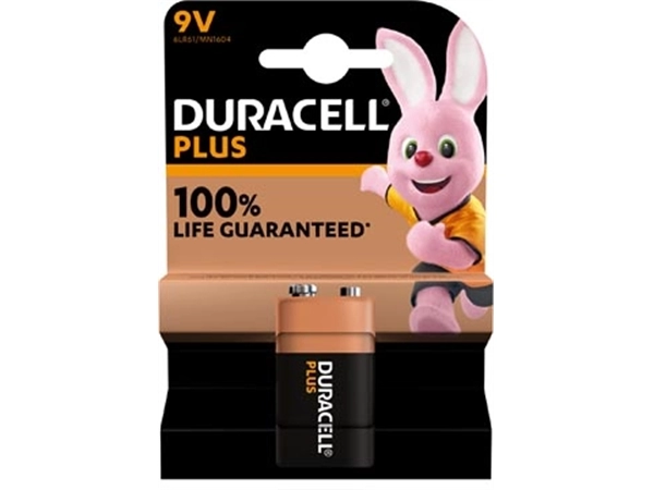 Een Duracell batterij Plus 100% 9V koop je bij Muys Kantoor & Kado