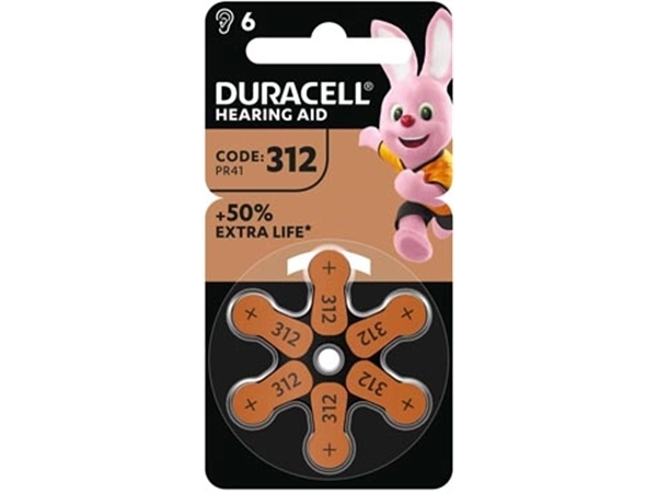 Een Duracell hoortoestelbatterijen DA312, blister van 6 stuks koop je bij Muys Kantoor & Kado