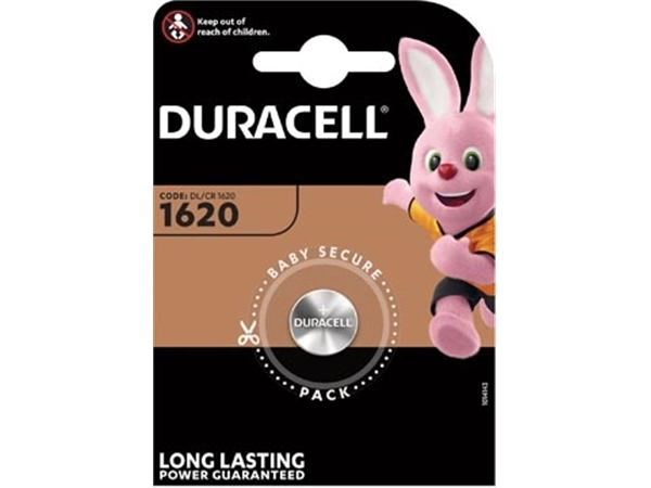 Een Duracell knoopcel Specialty Electronics CR1620, blister van 1 stuk koop je bij Muys Kantoor & Kado