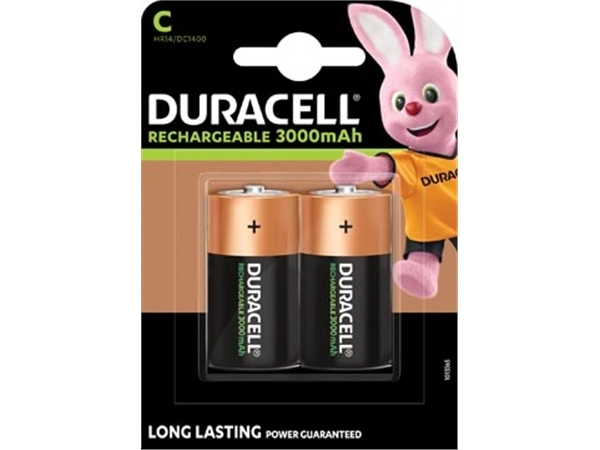 Een Duracell oplaadbare batterijen C, blister van 2 stuks koop je bij Muys Kantoor & Kado