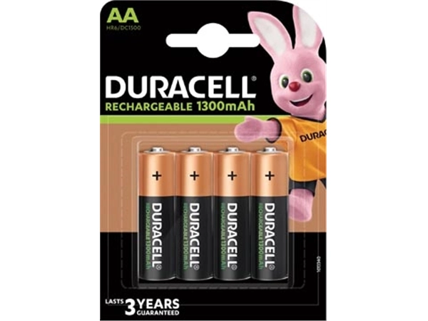 Een Duracell oplaadbare batterijen Recharge Plus AA, blister van 4 stuks koop je bij Muys Kantoor & Kado