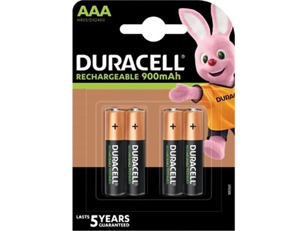 Een Duracell oplaadbare batterijen Recharge Ultra AAA, blister van 4 stuks koop je bij Muys Kantoor & Kado