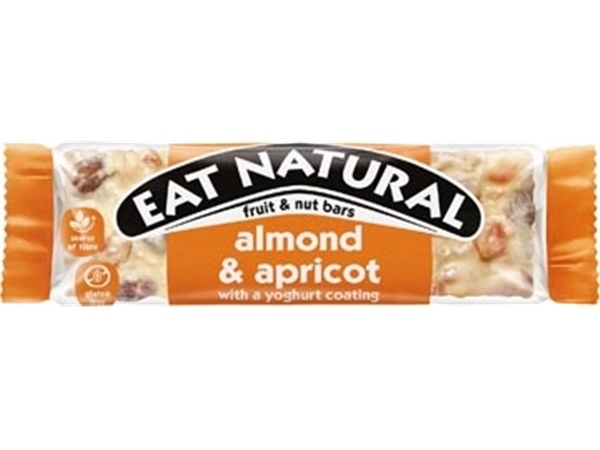 Een Eat Natuaral reep, amandel, abrikozen en yoghurt, 40g koop je bij Muys Kantoor & Kado