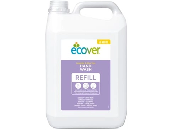 Een Ecover handzeep lavendel 5 liter koop je bij Muys Kantoor & Kado