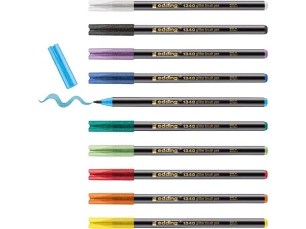 Een Edding glitter brushpen e-1340, assorti, set van 10 stuks koop je bij best4office