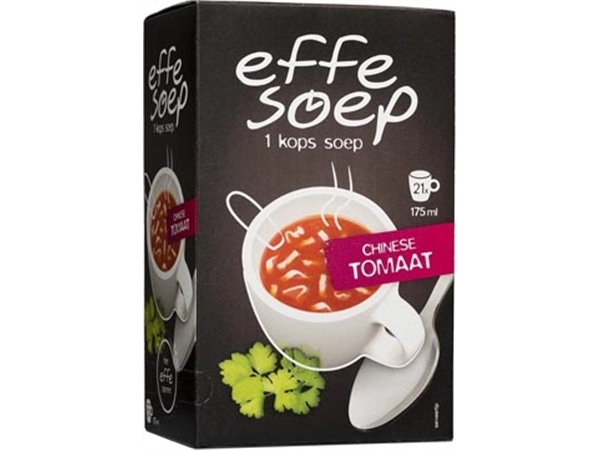 Een Effe Soep 1-kops, Chinese tomaat, 175 ml, doos van 21 zakjes koop je bij Muys Kantoor & Kado