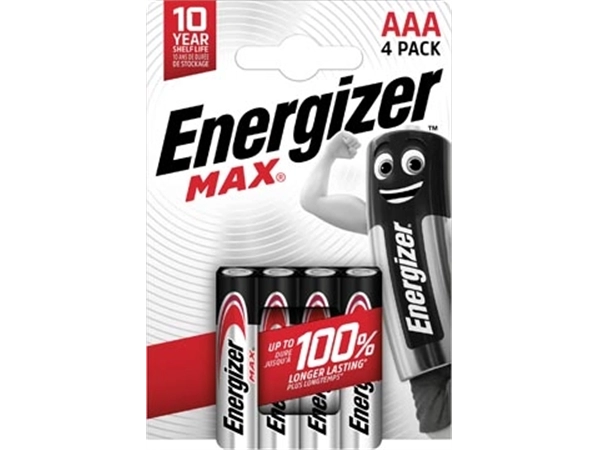 Een Energizer batterijen Max AAA/LR03/E92, blister van 4 koop je bij Muys Kantoor & Kado