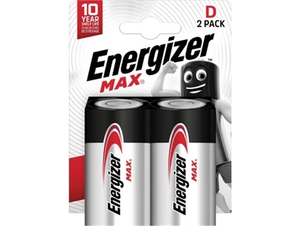 Een Energizer batterijen Max D, blister van 2 stuks koop je bij Muys Kantoor & Kado