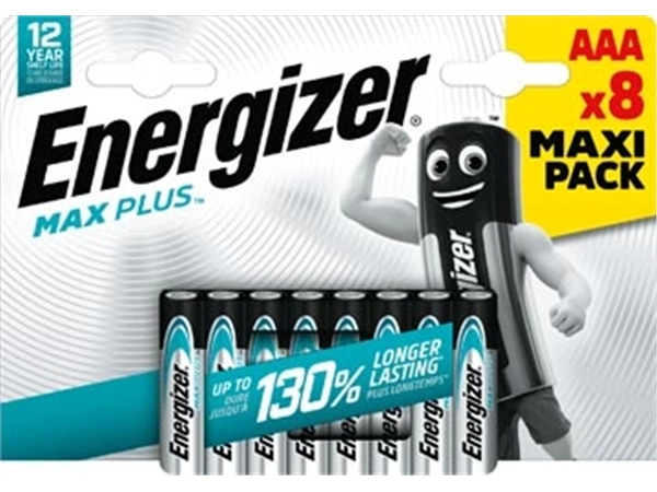 Een Energizer batterijen Max Plus AAA, blister van 8 stuks koop je bij Muys Kantoor & Kado