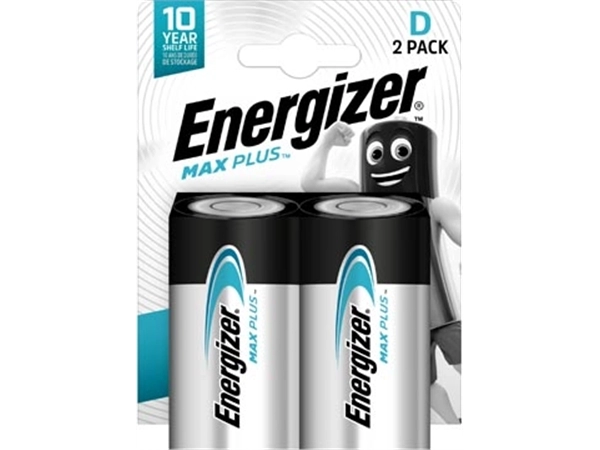 Een Energizer batterijen Max Plus D, blister van 2 stuks koop je bij Muys Kantoor & Kado