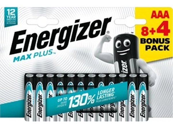 Een Energizer batterijen Max plus AAA, blister van 8+4 koop je bij Muys Kantoor & Kado