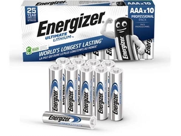 Een Energizer batterijen Ultimate Lithium AAA/L92, pak van 10 stuks koop je bij Muys Kantoor & Kado