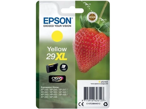 Een Epson inktcartridge 29XL, 450 pagina's, OEM C13T29944012, geel koop je bij Muys Kantoor & Kado