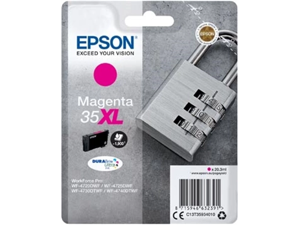 Een Epson inktcartridge 35XL, 20,3 ml, OEM C13T35934010, magenta koop je bij Muys Kantoor & Kado