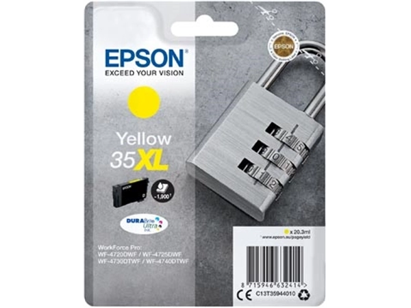 Een Epson inktcartridge 35XL, 20,3 ml, OEM C13T35944010, geel koop je bij Muys Kantoor & Kado