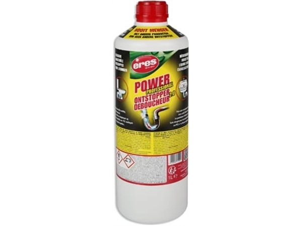 Een Eres Power ontstopper, flacon van 1 l koop je bij Muys Kantoor & Kado