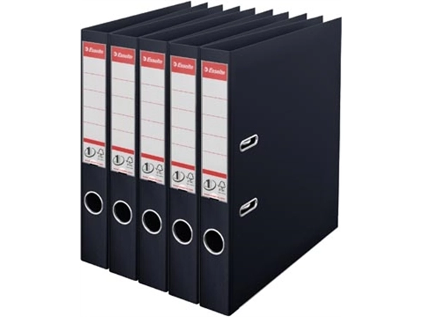 Een Esselte ordner Power N°1, rug van 5 cm, zwart, pak van 5 stuks koop je bij best4office