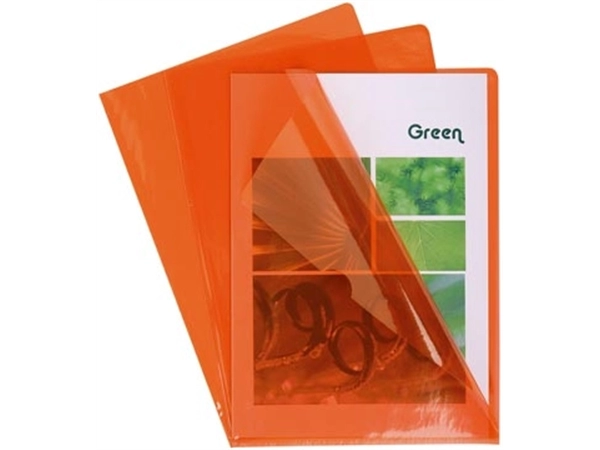 Een Exacompta L-map voor ft A4, uit gladde PVC, pak van 100 stuks, oranje koop je bij best4office