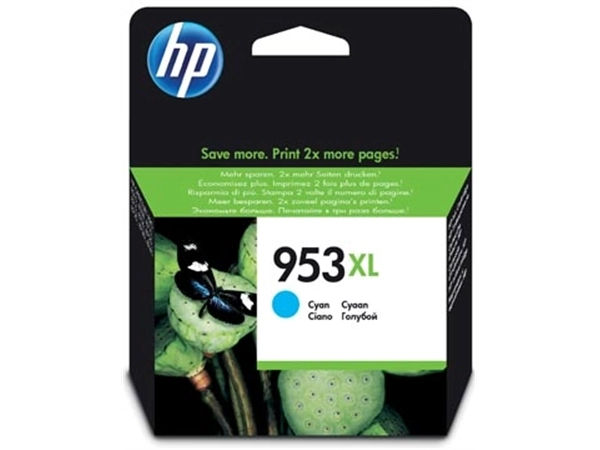 Een HP inktcartridge 953XL, 1.450 pagina's, OEM F6U16AE, cyaan koop je bij best4office