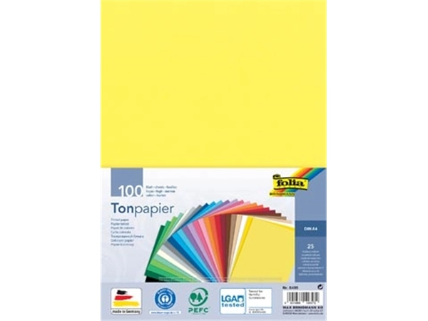 Een Folia gekleurd tekenpapier, 130 g, ft 21 x 29,7 cm, A4, geassorteerde kleuren, pak van 100 vel koop je bij best4office