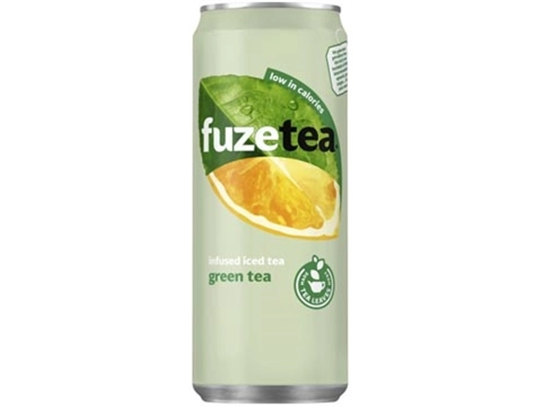 Een Fuze Tea groene thee, sleek blik van 33 cl, pak van 24 stuks koop je bij Muys Kantoor & Kado