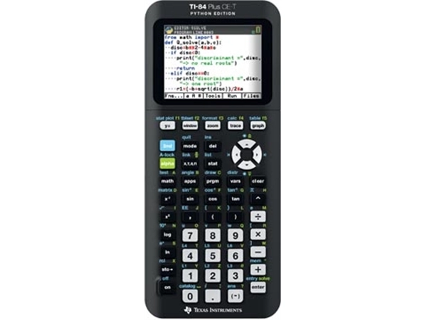 Een Texas grafische rekenmachine TI-84 Plus CE-T Python edition, zwart koop je bij Muys Kantoor & Kado