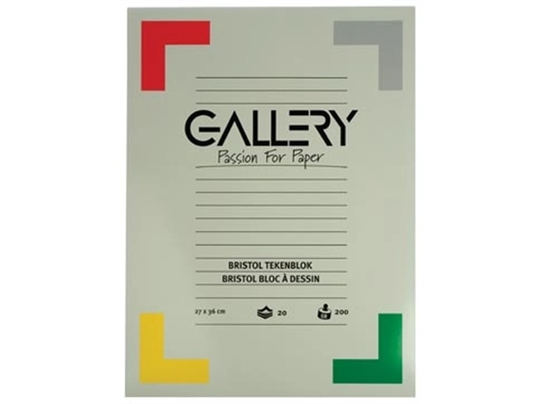 Een Gallery Bristol tekenpapier, 200 g, ft 27 x 36 cm, blok van 20 vel koop je bij best4office