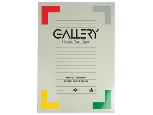 Een Gallery Bristol tekenpapier, 200 g, ft 29,7 x 42 cm, A3, blok van 20 vel koop je bij best4office